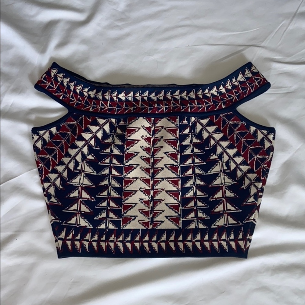 BCBG Off Shoulder Crop Top